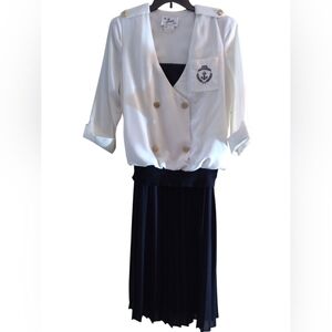 The Jones Girl Elegant White and Black Women's Dress Size 14 Nautical Old Money